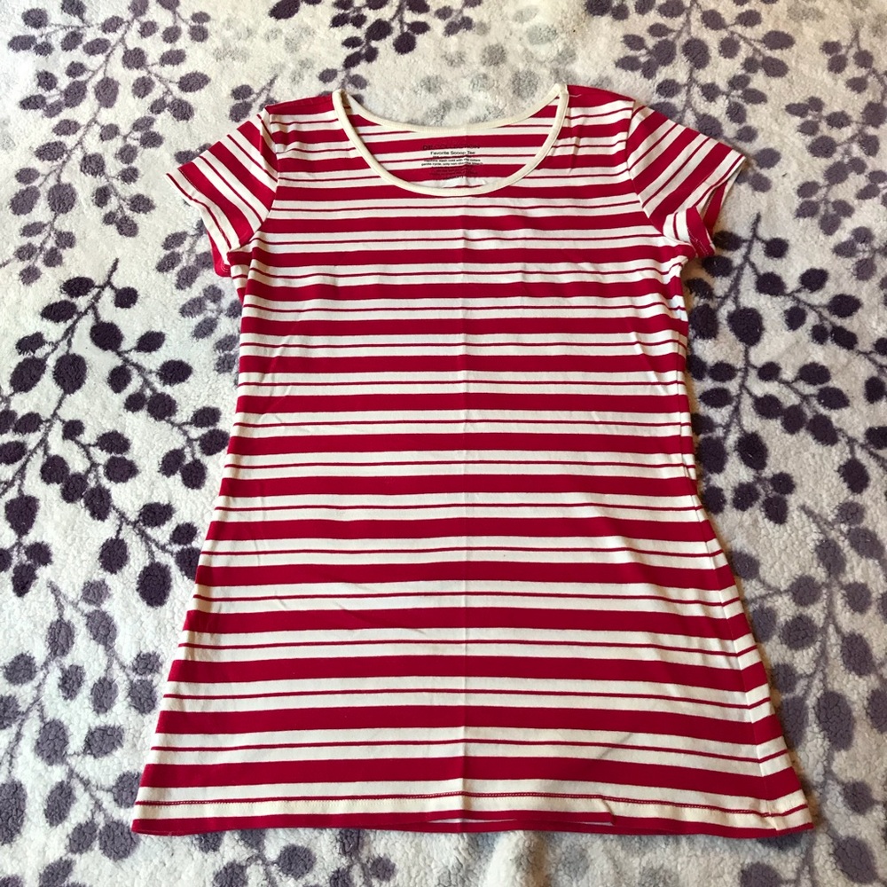 DownEast Basics Medium Striped Favorite Scoop Tee